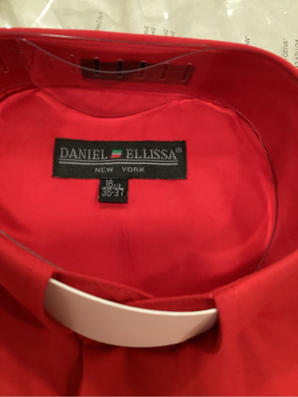 Men’s Red Clerical Shirt with Tab Collar NIP - Picture 3 of 10
